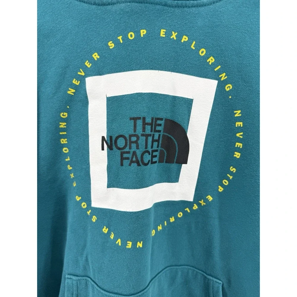 The North Face Men's Blue Pullover Fleece Cotton Hoodie Graphic Logo  Small